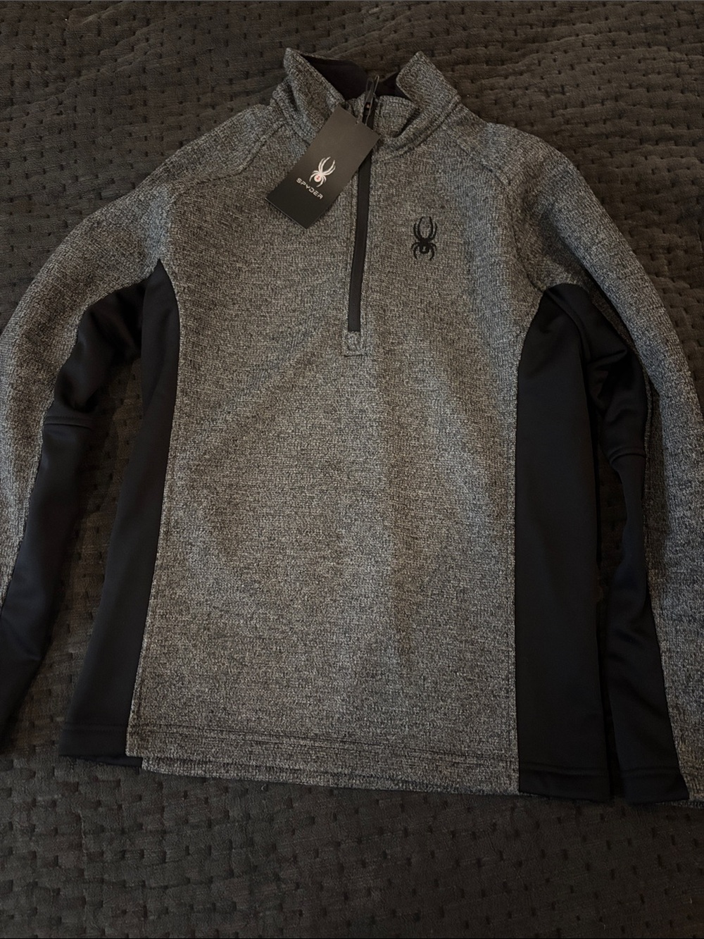 Spyder Men’s Gray and Black Half-Zip Performance Jacket